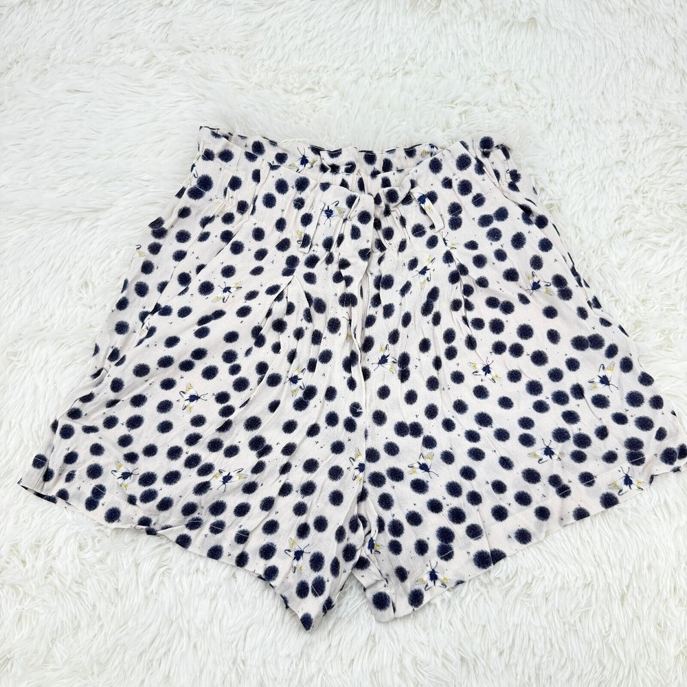 H&M Anna Glover Polka Dot Shorts High Waist Casual Summer Size 8 Chic Summer Fun